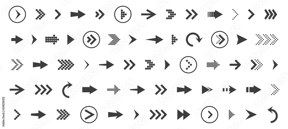 Poster arrows set icon. arrows set vector illustration. arrow icon. arrow black colored. vector icon. arrow
