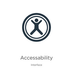 Accessability icon vector. Trendy flat accessability icon from interface collection isolated on white background. Vector illustration can be used for web and mobile graphic design, logo, eps10