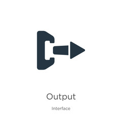 Output icon vector. Trendy flat output icon from interface collection isolated on white background. Vector illustration can be used for web and mobile graphic design, logo, eps10 - obrazy, fototapety, plakaty