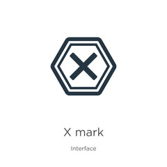 X mark icon vector. Trendy flat x mark icon from interface collection isolated on white background. Vector illustration can be used for web and mobile graphic design, logo, eps10