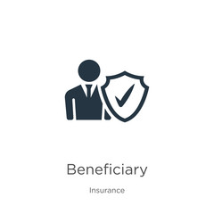 Beneficiary icon vector. Trendy flat beneficiary icon from insurance collection isolated on white background. Vector illustration can be used for web and mobile graphic design, logo, eps10