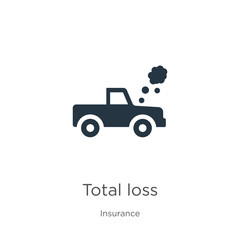 Total loss icon vector. Trendy flat total loss icon from insurance collection isolated on white background. Vector illustration can be used for web and mobile graphic design, logo, eps10