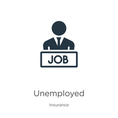 Unemployed icon vector. Trendy flat unemployed icon from insurance collection isolated on white background. Vector illustration can be used for web and mobile graphic design, logo, eps10