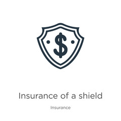 Insurance of a shield with dollar sign icon vector. Trendy flat insurance of a shield with dollar sign icon from insurance collection isolated on white background. Vector illustration can be used for