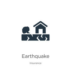 Earthquake icon vector. Trendy flat earthquake icon from insurance collection isolated on white background. Vector illustration can be used for web and mobile graphic design, logo, eps10
