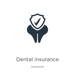 Dental insurance icon vector. Trendy flat dental insurance icon from insurance collection isolated on white background. Vector illustration can be used for web and mobile graphic design, logo, eps10
