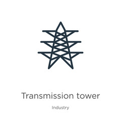 Transmission tower icon vector. Trendy flat transmission tower icon from industry collection isolated on white background. Vector illustration can be used for web and mobile graphic design, logo,