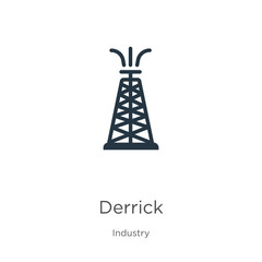 Derrick icon vector. Trendy flat derrick icon from industry collection isolated on white background. Vector illustration can be used for web and mobile graphic design, logo, eps10
