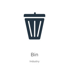 Bin icon vector. Trendy flat bin icon from industry collection isolated on white background. Vector illustration can be used for web and mobile graphic design, logo, eps10