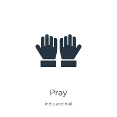 Obraz premium Pray icon vector. Trendy flat pray icon from india and holi collection isolated on white background. Vector illustration can be used for web and mobile graphic design, logo, eps10