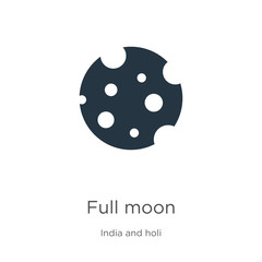 Full moon icon vector. Trendy flat full moon icon from india and holi collection isolated on white background. Vector illustration can be used for web and mobile graphic design, logo, eps10