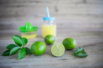 green lemon with freshly squeezed lime juice