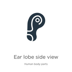 Ear lobe side view icon vector. Trendy flat ear lobe side view icon from human body parts collection isolated on white background. Vector illustration can be used for web and mobile graphic design,