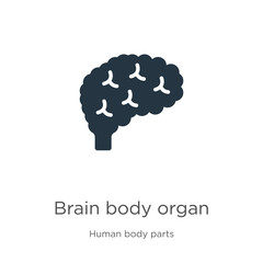 Brain body organ icon vector. Trendy flat brain body organ icon from human body parts collection isolated on white background. Vector illustration can be used for web and mobile graphic design, logo,