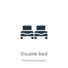 Double bed icon vector. Trendy flat double bed icon from accommodation collection isolated on white background. Vector illustration can be used for web and mobile graphic design, logo, eps10