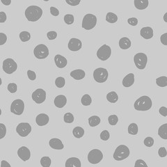 Dot doodles texture seamless pattern. Hand drawn circles.