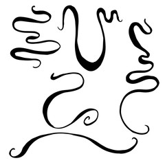 Vector monogram calligraphic element. Black and white engraved ink art. Isolated monogranms illustration element.