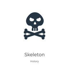 Skeleton icon vector. Trendy flat skeleton icon from history collection isolated on white background. Vector illustration can be used for web and mobile graphic design, logo, eps10
