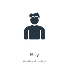 Boy icon vector. Trendy flat boy icon from health collection isolated on white background. Vector illustration can be used for web and mobile graphic design, logo, eps10