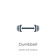 Dumbbell icon vector. Trendy flat dumbbell icon from health collection isolated on white background. Vector illustration can be used for web and mobile graphic design, logo, eps10