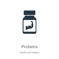 Proteins icon vector. Trendy flat proteins icon from health collection isolated on white background. Vector illustration can be used for web and mobile graphic design, logo, eps10
