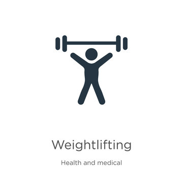 Weightlifting icon vector. Trendy flat weightlifting icon from health collection isolated on white background. Vector illustration can be used for web and mobile graphic design, logo, eps10