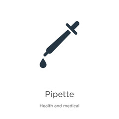 Pipette icon vector. Trendy flat pipette icon from health and medical collection isolated on white background. Vector illustration can be used for web and mobile graphic design, logo, eps10