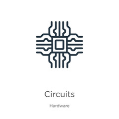 Circuits icon vector. Trendy flat circuits icon from hardware collection isolated on white background. Vector illustration can be used for web and mobile graphic design, logo, eps10