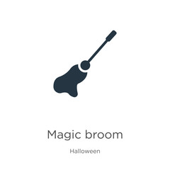 Magic broom icon vector. Trendy flat magic broom icon from halloween collection isolated on white background. Vector illustration can be used for web and mobile graphic design, logo, eps10