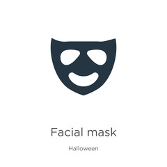 Facial mask icon vector. Trendy flat facial mask icon from halloween collection isolated on white background. Vector illustration can be used for web and mobile graphic design, logo, eps10