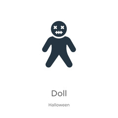 Doll icon vector. Trendy flat doll icon from halloween collection isolated on white background. Vector illustration can be used for web and mobile graphic design, logo, eps10