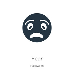 Obraz premium Fear icon vector. Trendy flat fear icon from halloween collection isolated on white background. Vector illustration can be used for web and mobile graphic design, logo, eps10