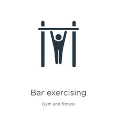 Bar exercising icon vector. Trendy flat bar exercising icon from gym and fitness collection isolated on white background. Vector illustration can be used for web and mobile graphic design, logo, eps10