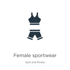 Female sportwear icon vector. Trendy flat female sportwear icon from gym and fitness collection isolated on white background. Vector illustration can be used for web and mobile graphic design, logo,