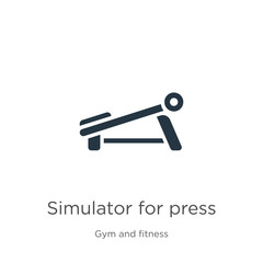 Simulator for press icon vector. Trendy flat simulator for press icon from gym and fitness collection isolated on white background. Vector illustration can be used for web and mobile graphic design,