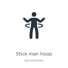 Stick man hoop icon vector. Trendy flat stick man hoop icon from gym and fitness collection isolated on white background. Vector illustration can be used for web and mobile graphic design, logo, eps10