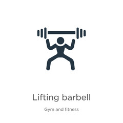 Lifting barbell icon vector. Trendy flat lifting barbell icon from gym and fitness collection isolated on white background. Vector illustration can be used for web and mobile graphic design, logo,