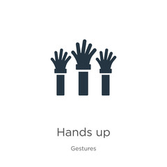 Hands up icon vector. Trendy flat hands up icon from gestures collection isolated on white background. Vector illustration can be used for web and mobile graphic design, logo, eps10
