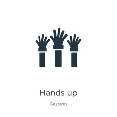 Obraz premium Hands up icon vector. Trendy flat hands up icon from gestures collection isolated on white background. Vector illustration can be used for web and mobile graphic design, logo, eps10