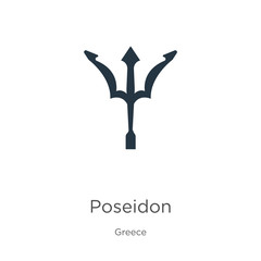 Poseidon icon vector. Trendy flat poseidon icon from greece collection isolated on white background. Vector illustration can be used for web and mobile graphic design, logo, eps10