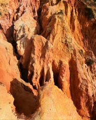reddish soil eroded by rain