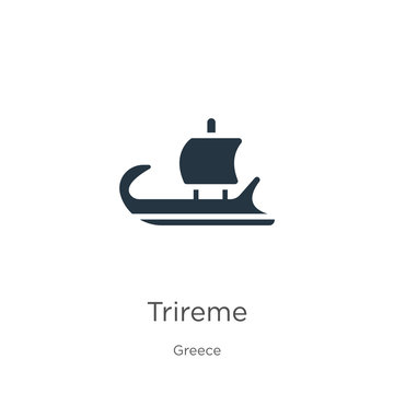 Trireme icon vector. Trendy flat trireme icon from greece collection isolated on white background. Vector illustration can be used for web and mobile graphic design, logo, eps10
