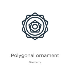 Polygonal ornament icon vector. Trendy flat polygonal ornament icon from geometry collection isolated on white background. Vector illustration can be used for web and mobile graphic design, logo,