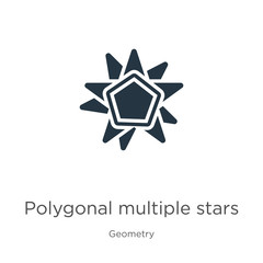 Polygonal multiple stars icon vector. Trendy flat polygonal multiple stars icon from geometry collection isolated on white background. Vector illustration can be used for web and mobile graphic