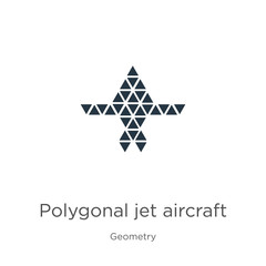 Polygonal jet aircraft icon vector. Trendy flat polygonal jet aircraft icon from geometry collection isolated on white background. Vector illustration can be used for web and mobile graphic design,