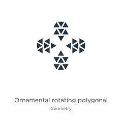 Ornamental rotating polygonal icon vector. Trendy flat ornamental rotating polygonal icon from geometry collection isolated on white background. Vector illustration can be used for web and mobile