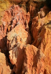 reddish soil eroded by rain
