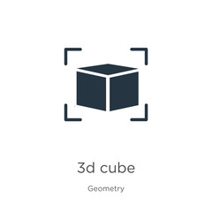 3d cube icon vector. Trendy flat 3d cube icon from geometry collection isolated on white background. Vector illustration can be used for web and mobile graphic design, logo, eps10