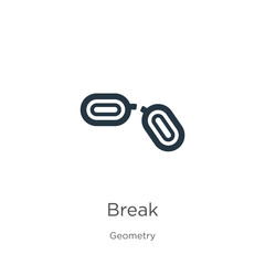 Break icon vector. Trendy flat break icon from geometry collection isolated on white background. Vector illustration can be used for web and mobile graphic design, logo, eps10