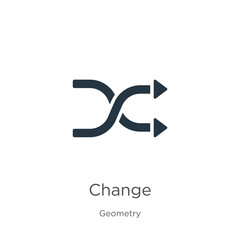 Change icon vector. Trendy flat change icon from geometry collection isolated on white background. Vector illustration can be used for web and mobile graphic design, logo, eps10 - obrazy, fototapety, plakaty